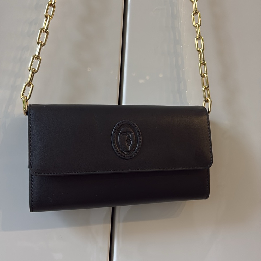 Black Trussardi Wallet Purse Cross Body